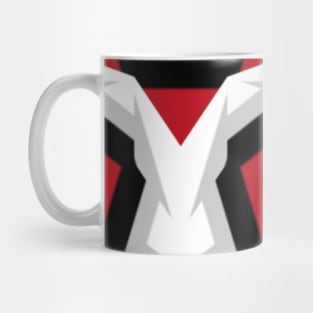 Red Black White Grey Geometric Mug